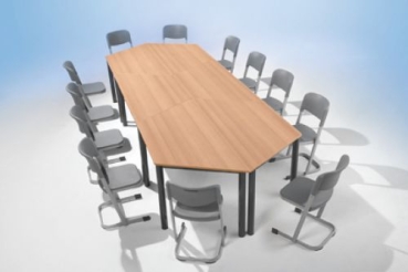 Preview: Trapez-Tisch mit Rundfüßen