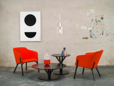 Beistelltisch, Rundtisch 40 cm Höhe,  Säulengestell, Tisch Modell Bloom Central (276)