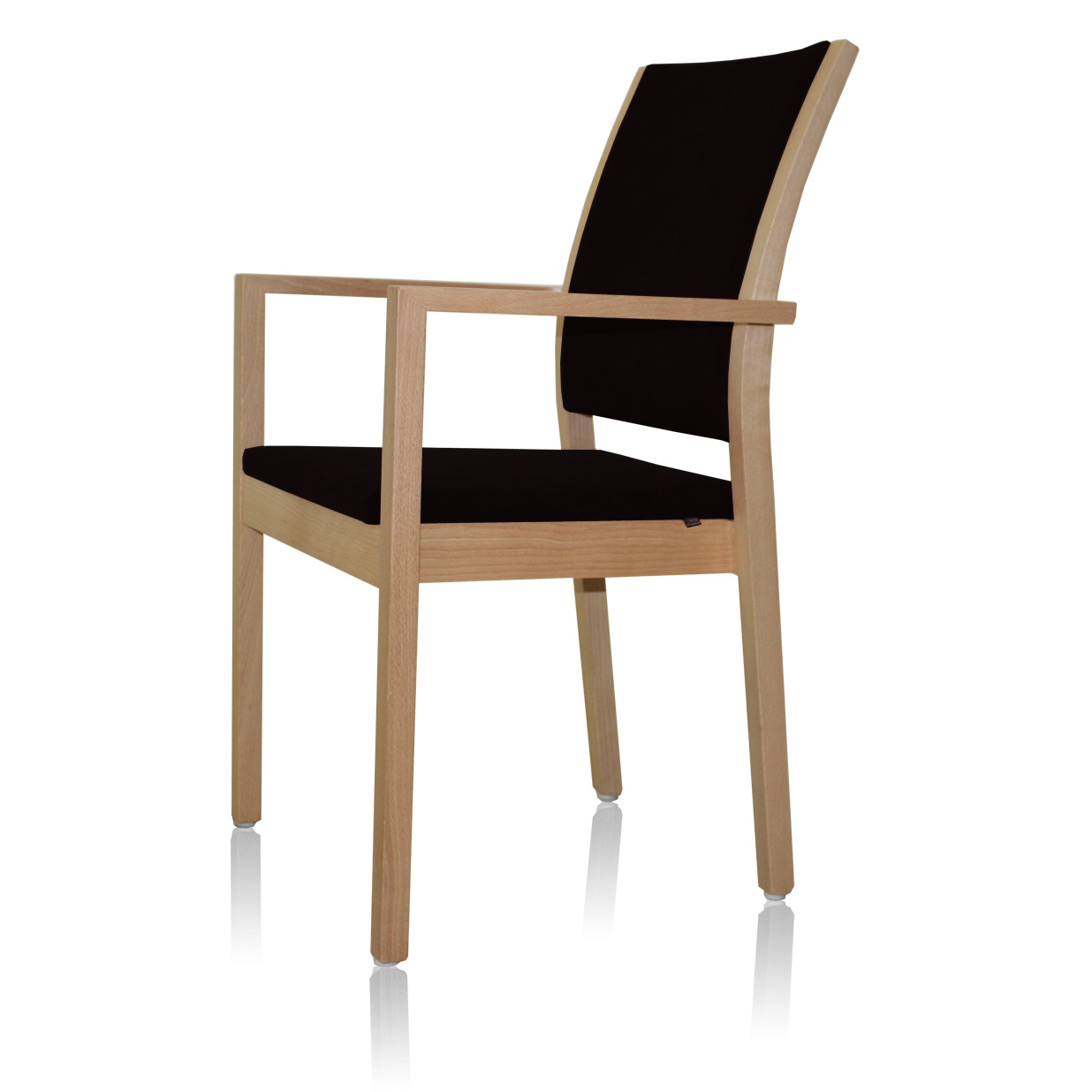 Sitzhöhe: 47cm geschlossenem Rücken & bequemen Polster Büromöbel Online Stoff-Stuhl mit Armlehnen Stapelbar Lincoln Holzrahmen Hellgrau 